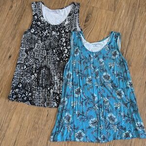 Cross & Barrow Lot Of 2 Colorful Tank Tops Size S & PS Summer Whimsical I